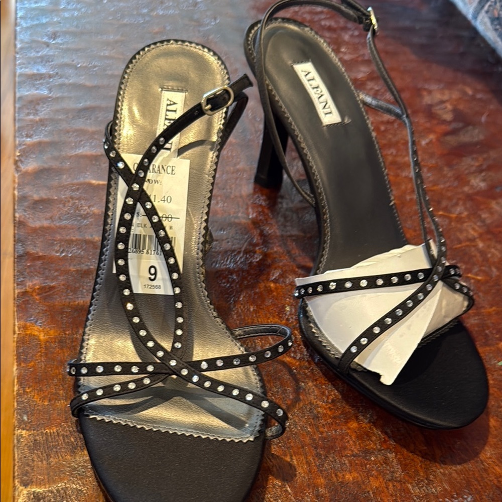 Black and White Strappy Heels